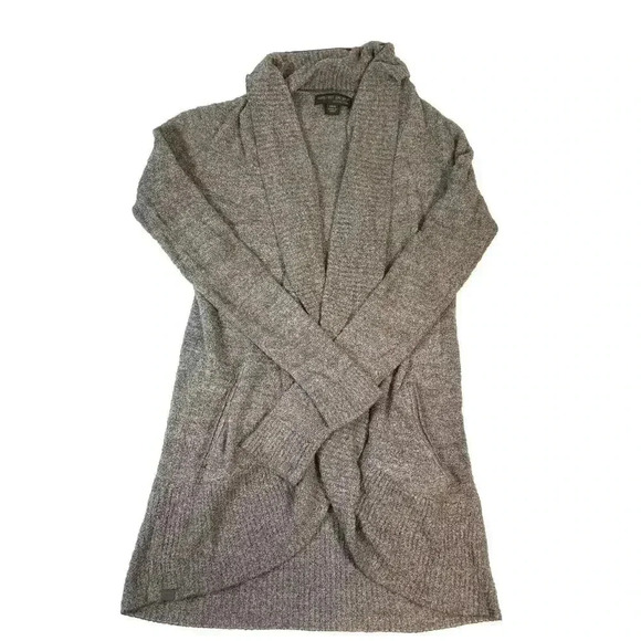 Barefoot Dreams Cozychic Lite Circle Open Cardigan Speckled Chocolate Brown XS/S - Picture 1 of 6
